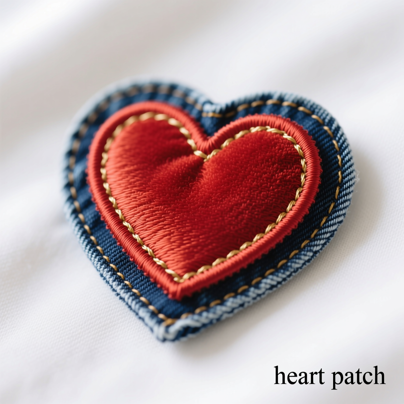 Heart shaped velcro patch
