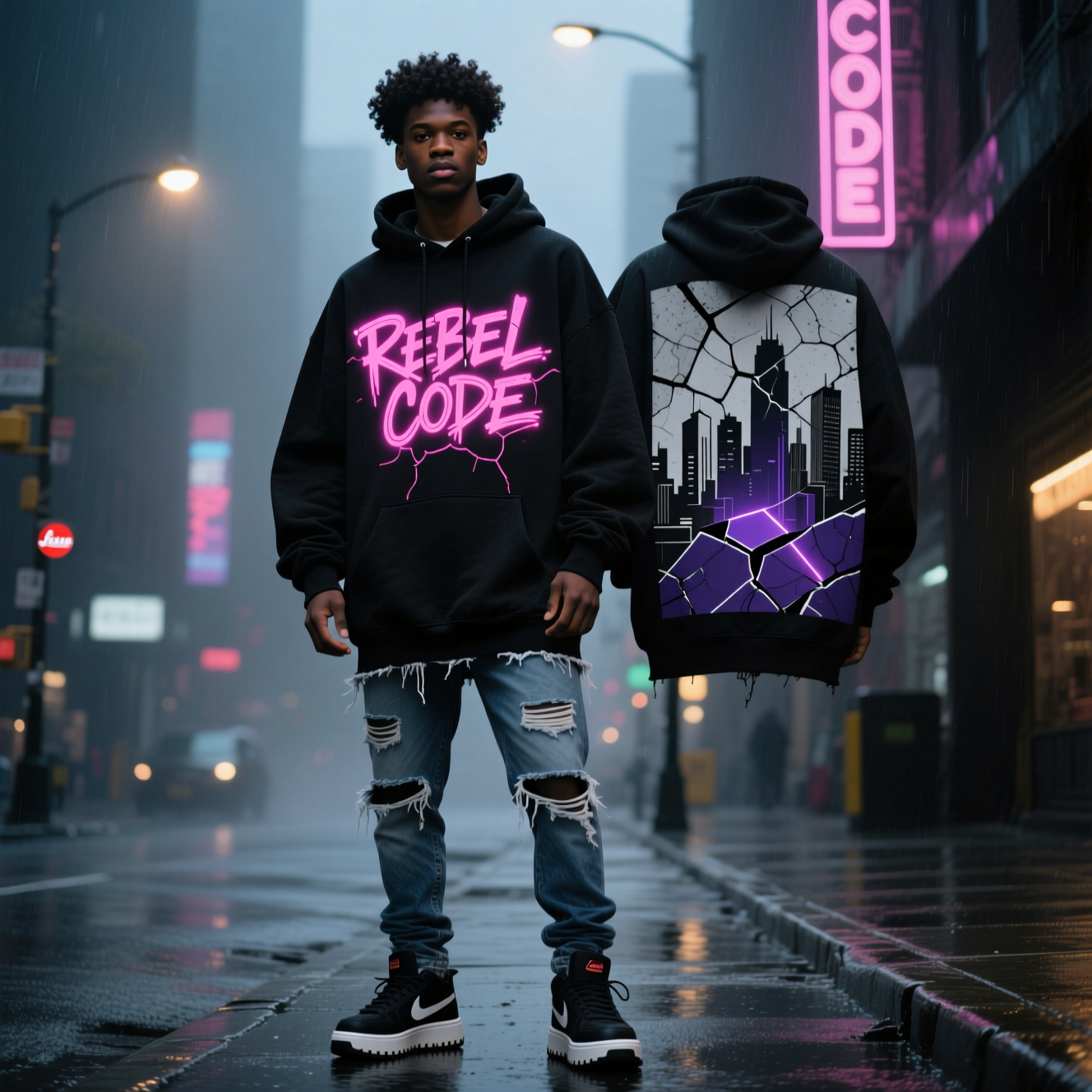 Oversized streetwear style hoodie